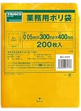[3620824]ＴＲＵＳＣＯ　小型ポリ袋　縦４００Ｘ横３００Ｘｔ０．０５　２００枚入　黄 A3040Y