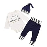 Little Brother　男女兼用　おしゃれ　3点セット（上着＋パンツ＋帽子）　ベビー服　女の子　赤ちゃん服　幼児　子供服　男の子　長袖　フード付き　4サイズ　キッズ服　ロンパース カバーオール　