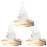 【小網神社】 神塩使用 盛り塩 交換不要 水晶入り クリスタル 財運 商売繁盛 お清め お祓い済み 高さ約5.2cm×直径約2.3cm(底面) 日本製 オルゴナイト 風水 玄関 トイレ 神棚 おしゃれ 開運グッズ 木製台座付き (クリスタル3個セット)