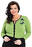 Voodoo Vixen - Clarissa Gorgeous Green Front Buttoned Cardigan Plus Size 3XL / Green