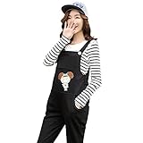 マタニティパンツ レディース ポケット付 オールインワン マタニティ ママ服 マタニティウェア 産前産後兼用 マタニティ服 妊娠 妊娠服 妊婦服 大きいサイズ 3337ブラック XL