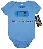 Mon Cheri Baby Life Is Greatの夏休み面白い赤ちゃん男の子女の子男女兼用幼児面白いBodysuits 0-3 ブルー 4328073691
