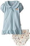 Magnificentベビーベビー女の子新生児Seaside Blueポロドレスとおむつカバー カラー: ブルー