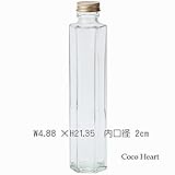 ~Coco Heart~　訳あり　格安　ハーバリウム用　ガラス瓶　六角形　　（ハーバリウム、母の日　アロマキャンドルバー、木の実・ドライフラワー）