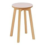 天然木スツール　サークル ピンク