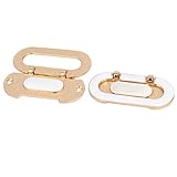 uxcell プルハンドル 金属 凹型フラッシュプルハンドル オーバルシェイププルリング フリップ可能 2個入り