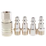 Perfk カップリング　アダプター　空気圧カプラー　コネクター　1/4インチ　配管継手　5個入り　