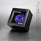 青いバラ（プリザーブドフラワー）ミニメッセージ黒BOX【オリジナルメッセージを刻印】１週間でお届け