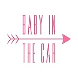 baby in car カッティング ステッカー Sサイズ ピンク 桃
