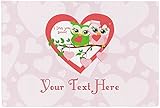 Valentine Owlsプレースマット(ファブリック) ( Personalized )