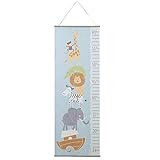 Noah 's Ark Stacked動物印刷14 x 40 Paper Hangingの子の成長チャート