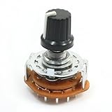 uxcell　ロータリースイッチ　回転スイッチ　セレクター　4ポジション　金属製　セラミック　3P4T