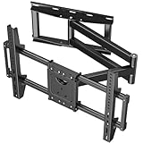 WNJQBY 壁掛けテレビ金具アーム式 32-80 インチ液晶対応 大型 前後＆左右&上下多角度調節回転90度可能 可動式 フルモーション式,VESA規格最大600×400 mm,耐荷重40kg,40 42 43 55 60 65 70 75 型チルト＆スイベル可能テレビ壁掛けスタンド