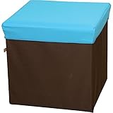 AZUMAYA ボックススツール スクエア Lサイズ ブルー色 BLC-378BL