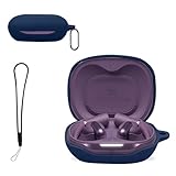 For JBL Sense Pro 用 ケース カバー KONXISA JBL Sense Pro ワイヤレス集音器 ケース シリコン素材 耐衝撃 防水防塵 ウォッシャブル （カラビナ付き+ストラップ付き ） 着用しやすい 装着充電可能 持ち運びがしやすい（ブルー）