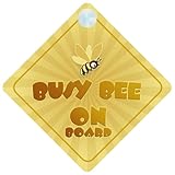 Busy Bee On Board Car Sign New Baby / Child Gift / Present / Baby Shower Surprise by mybabyonboard U