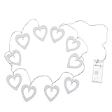 Prettyia ハート型ライト　　LED　　白　　木製　　ストリング　　クリスマス　ウェディング　フェスティバル　　飾り　　ファリー　庭園