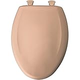Elongated Closed Front Plastic Toilet Seat with Cover, Easy Clean , Bermuda Coral [並行輸入品]