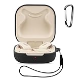 SHOKZ OPENFIT 対応 ケース 保護ケース ヘッドホンケース KONXISA シリコン素材 着用しやすい 耐衝撃性 防水防塵 ウォッシャブル カラビナ付き 持ち運びがしやすい【ブラック】
