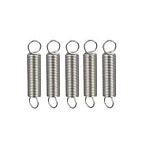 uxcell 圧縮スプリング ステンレス鋼 小さい デュアルフック テンションスプリング 線径0.4 mm 外径4 mm フリー長さ20 mm 5個