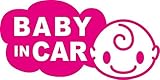 Sticker Shop Haru BABY IN CAR ステッカー 雲型 ピンク