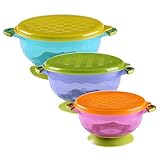 Prettyia 3個入り　幼児　ベビー　赤ちゃん　安全　吸盤ボウル　ボウルセット　綺麗