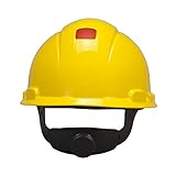 3M Hard Hat H-702R-UV, UVicator Sensor, 4-Point Ratchet Suspension, Yellow by 3M