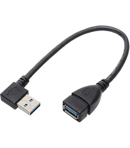 Amazon.co.jp: 変換名人 USB3.0 延長ケーブル 20cm [ Aオス端子・、右L