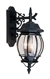 Livex Lighting 7707-04 Outdoor Wall Lantern with Clear Beveled Glass Shades, Black [並行輸入品]