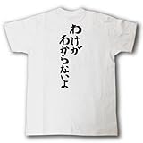 わけがわからないよ　筆で書いた文字Tシャツ (XL, 白Ｔシャツ×黒文字(背面))