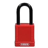 ABUS 74/40 KD Safety Lockout Non-Conductive Keyed Different Padlock with 1-1/2-Inch Shackle, Red [並行