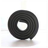 (BERUKO) コーナーガードサポート4M(2M×2本） 両面テープ付き【2本） コーナークッションベッドガード ドアガード 安全対策 アニマル ドアストッパー付き (L型（薄手）, ブラック　1)