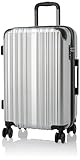 [ワイズリー] スーツケース 超軽量 ショック吸収・ストッパー機能双輪キャスター 抗菌防臭 TSAロック マチ拡張 約52～58L シルバー