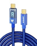 SUPERV Rt4 急速充電 USB C to C ケーブル [100W PD対応 2m] LEDディスプレイ内蔵 iPhone Android 各種対応 (200cm ブルー)