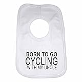 Born to Go Cycling with My Uncle - Personalised Baby, Toddler Bib for Boys, Girls, Newborn Gifts - W