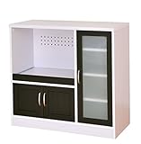 SATO カフェティラ 食器棚 ホワイト/ダークブラウン CTS90-90G