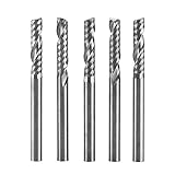 5pcsタングステンカーバイドエンドミル3.175mm（1/8 \"）シャンクシングルフルートミリングカッターCNCロータリーバーセットビット