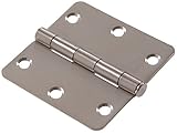 The Hillman Group 852621 3-1/2" Stainless Steel Residential Door Hinge - 1/4 Round Corner - Removabl