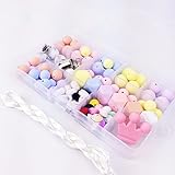 Mamimami Home 歯固め シリコーン製 授乳ジュエリー おしゃぶりホルダー　DIY ビーズ ゼント 噛がため 歯固め シリコーンバラゼント BPAフリー 「ブラック」