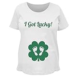 カスタマイズされた少女I Got LuckyマタニティSt Patrick :マタニティコットンTシャツ US サイズ: M カラー: ホワイト