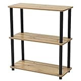 山善(YAMAZEN) ラック 幅68 3段 YVSR-75703(OAK4BK) オーク(支柱ブラック)