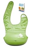 Waterproof Baby Toddler Pocket Bib for Feeding with Soft Silicone Crumb Catcher (Green) by Bonny Tur