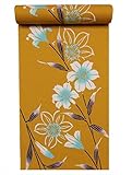 浴衣 反物　No.374 ユリ柄・山吹茶地