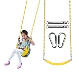 TL Toys EVAスイングセットStuff樹脂ベルトSwing Seat withチェーンとフックとSSSロゴステッカーイエロー