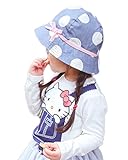 (スマイル ワキキ)Smile YKK バケット ハット キッズ サファリハット 女の子 ベビー帽子 日よけ 赤ちゃん リボン 水玉プリント 46