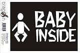 ステッカー‐自動車用ステッカー -baby inside 210x100 mm 黄色
