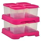 green sprouts Fresh Baby Food 8 Piece Unbreakable Cubes, Pink, 4 Ounce by green sprouts