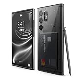 【elago】 Galaxy S24 Ultra 対応 ケース 耐衝撃 カード 収納 付 スマホケース おしゃれ 2層 デザイン カード収納 携帯ケース [ Samsung GalaxyS24 Ultra サムスン ギャラクシー S24 ウルトラ 対応 ] X-RAY CASE ブラック/トランスパレント