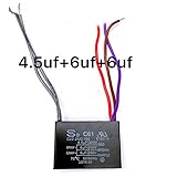 新しいTECH天井ファンコンデンサCBB61 4.5uf + 6uf + 6uf 5WIRE 250V