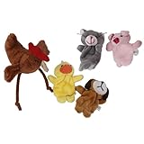 【ノーブランド品】知育玩具　指人形　グローブ　手袋人形　動物 3pcs 指のセット 小さな赤いめんどり クリニーク指